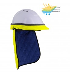 COIFFE RAFRAICHISSANTE JAUNE FLUO POUR CASQUE CHANTIER