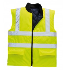 BODYWARMER REVERSIBLE 4 BANDES HAUTE VISIBILITE