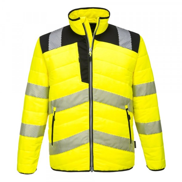 Veste de travail haute visibilité jaune fluo sur