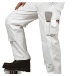 Pantalon peintre blanc 100% coton