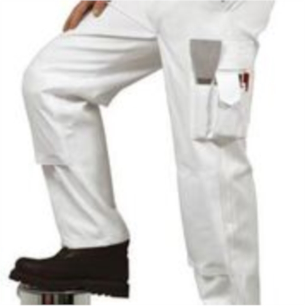 Pantalon blanc pour peintre 100% coton