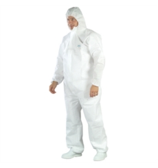 COMBINAISON SMS BLANC AVEC CAGOULE FERMETURE GLISSIERE T4